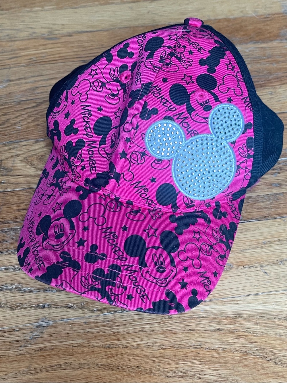 Disney Parks Pink Mickey Mouse Rhinestone Baseball Cap